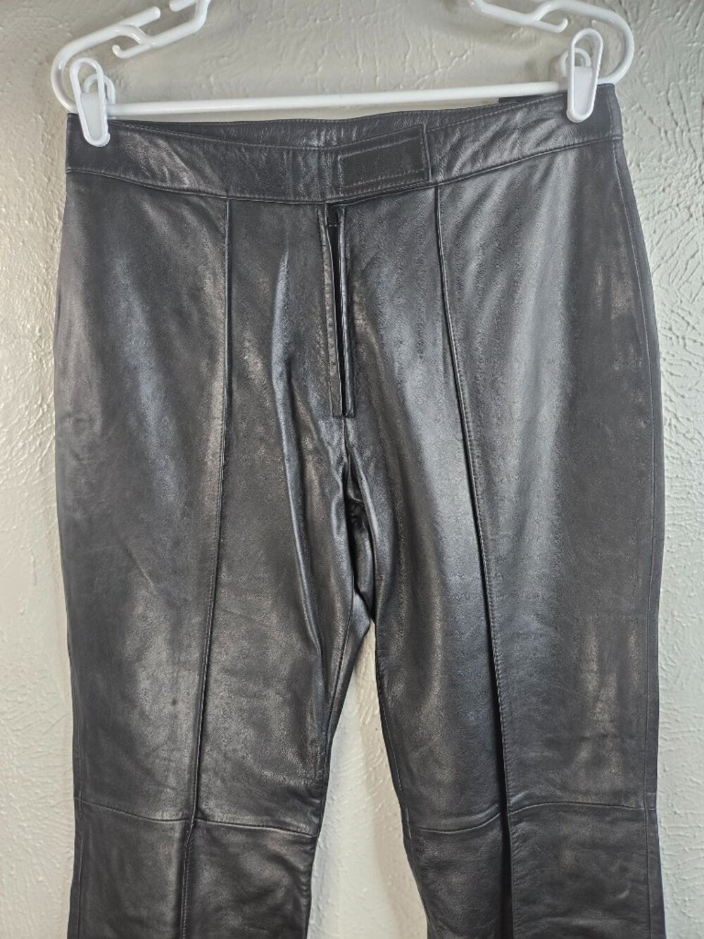 Vintage Wilsons Leather Maxima Pant 12 Black Straight Leg Moto Edgy Grunge Goth - Picture 4 of 11